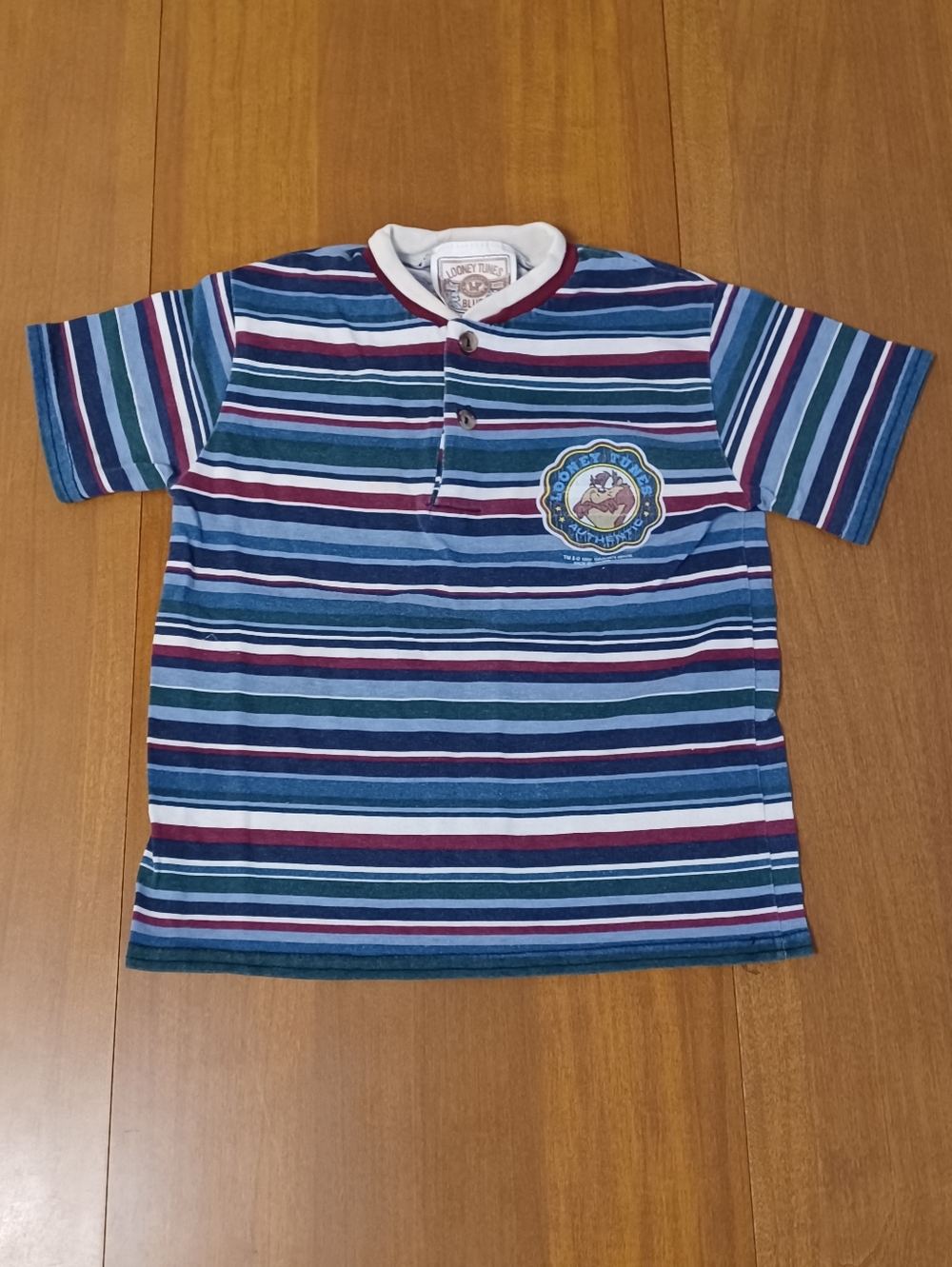 Vintage 90s Looney Tunes Blues Striped Shirt Kids 4T